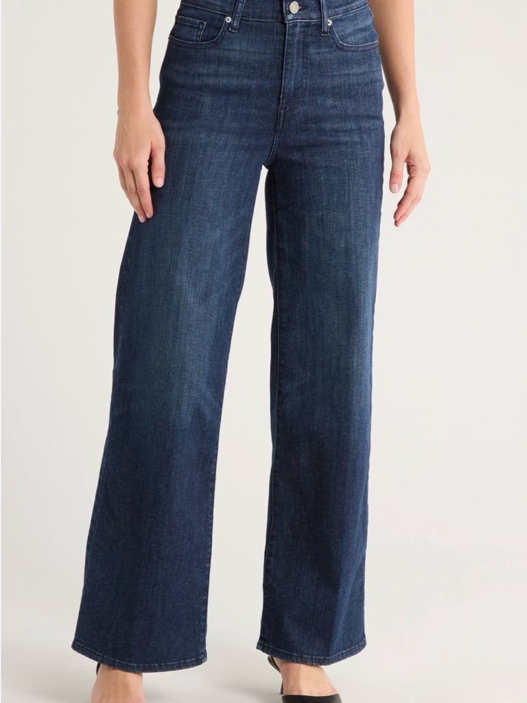 Frame Le Slim Palazzo High Waist Wide Leg Jeans Dark Blue Wash